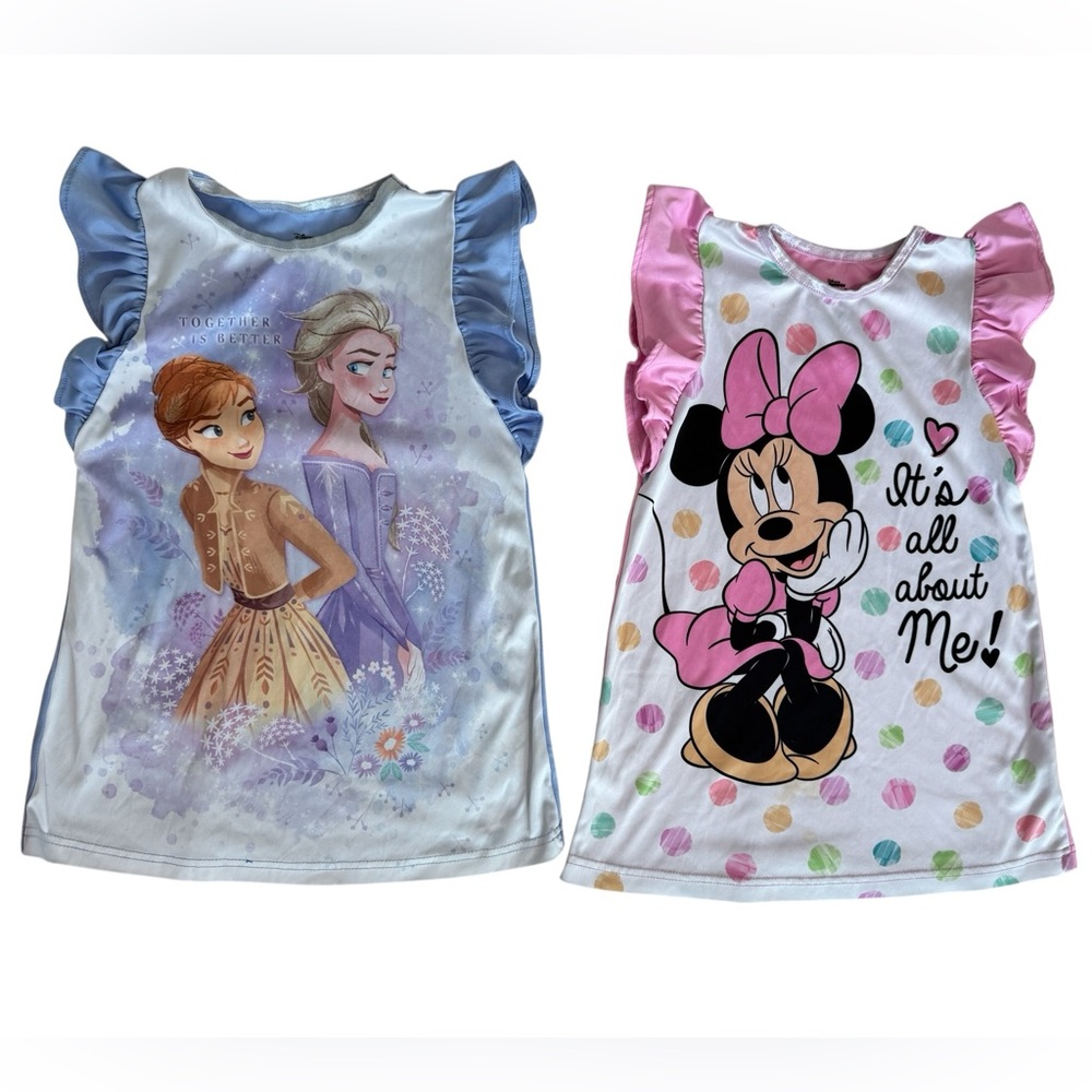 5pc Disney Girls Nightgowns Bundle Minnie Frozen Princess Pajamas 4T - Picture 4 of 11